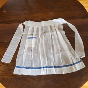 Vintage fancy apron,  blue lace, 30s 40s 50s